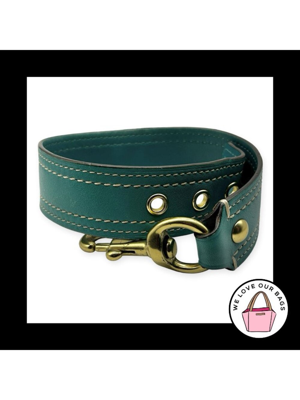 VINTAGE Y2K COACH LEGACY Bag Strap Replacement Turquoise Blue Green Leather